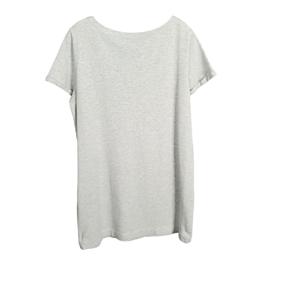 Eileen Fisher Size M Dress Cover Up Minimalist Pique Knit Neutral Short Sleeve - Picture 2 of 10